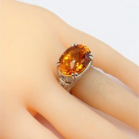 Kieselstein Cord Platinum 2.5ct Diamond Golden Citrine Cockatil Ring 1999 sz 6.5 - Picture 12 of 15